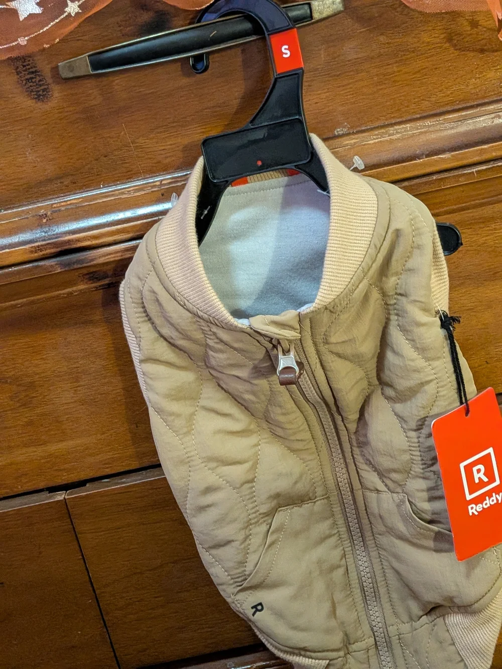 Reddy Quilted Tan Dog Jacket - Small